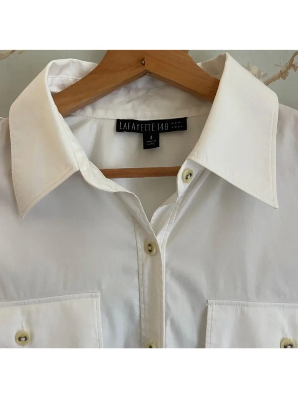 Lafayette 148 New York Womens Tunic Button Shirt Size 4 Classic Quiet Luxury - Picture 6 of 13